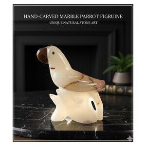 Handmade Marble Parrot Figurine, Christmas Gift, Unique Stone Animal Sculpture